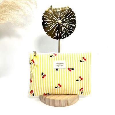 POCHETTE À RAYURES ULTRA MIGNONNE À CERISES PRINTANIÈRES À CROQUER