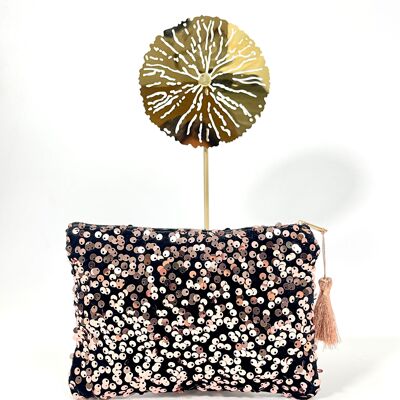 LOUNETTE ULTRA CHIC SEQUIN VELVET POUCH