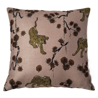 HOUSSE de Coussin Tigre Rose 50/50 CM