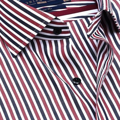Chemise en coton rayée marron