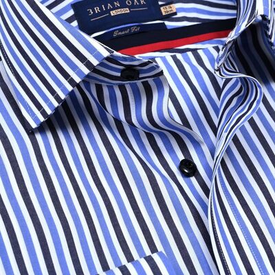Chemise en coton à rayures bleu ciel