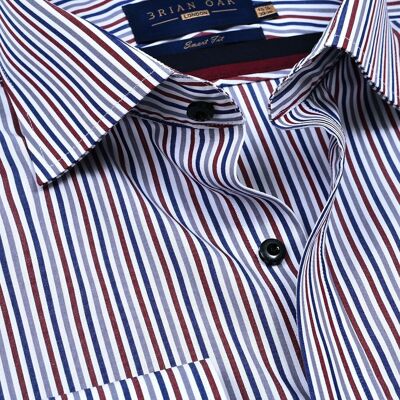 Camicia a righe color caramella bordeaux