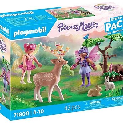 Playmobil 71800 Rainbow Palace - Pack de inicio - Figura de hadas con animales del bosque - Juguetes para bebés y niños - A partir de 4 años