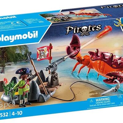 Figura de la Batalla de Piratas con el Cangrejo Gigante (Playmobil 71532) - Juguetes para bebés y niños - A partir de 4 años