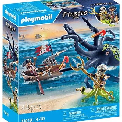Figura de batalla de piratas con el pulpo gigante Playmobil 71419 - Juguetes para bebés y niños - A partir de 4 años