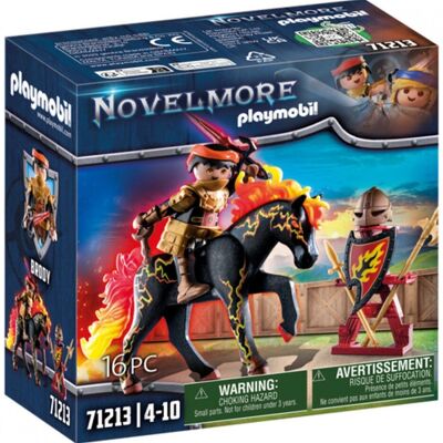 Playmobil 71213 Novelmore Burnham Raiders - Cavaliere e cavallo di fuoco - Giocattoli per bambini - Età 4+