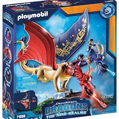 Playmobil 71080 DreamWorks Dragons Dragons: Wu e Wei con Jun - Giocattoli per neonati e bambini - Età 4+