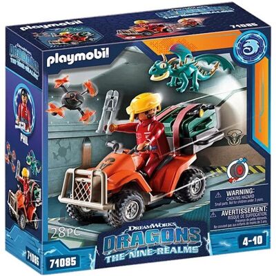 Playmobil 71085 DreamWorks Dragons Dragons: Phil con quad ATV - Giocattoli per bambini - Età 4+
