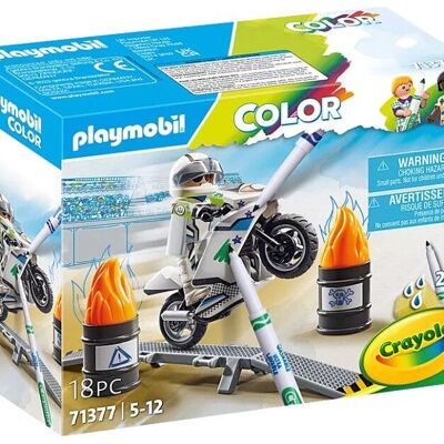 Playmobil 71377 Giocattolo PLAYMOBIL Color: Moto con personaggio del pilota - Giocattoli per bambini e neonati - Età 5+