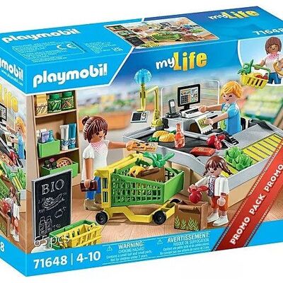 Figura de caja de la tienda orgánica Playmobil 71648 - Juguetes para bebés y niños - A partir de 4 años