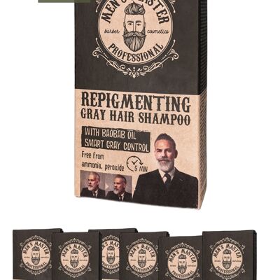 Shampoo ripigmentante per capelli grigi, confezione risparmio da 6 pezzi - 720 ml