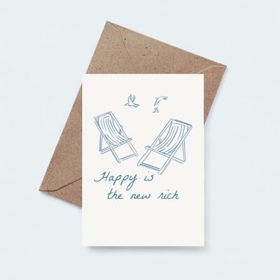 Happy is the new rich - Blank Notecard