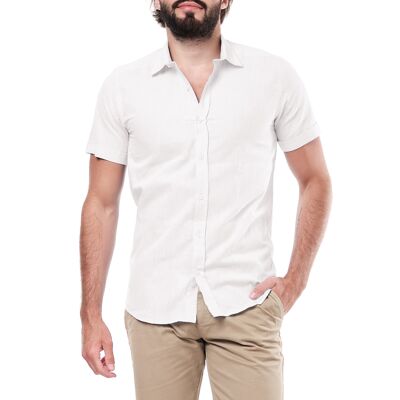 Camisa Lisa ZARAEL - BLANCA - Pack de 6 piezas (Tallas S-XXL surtidas)