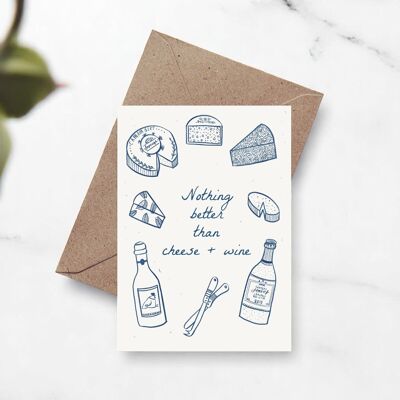 Rien de mieux que du fromage et du vin - Carte vierge