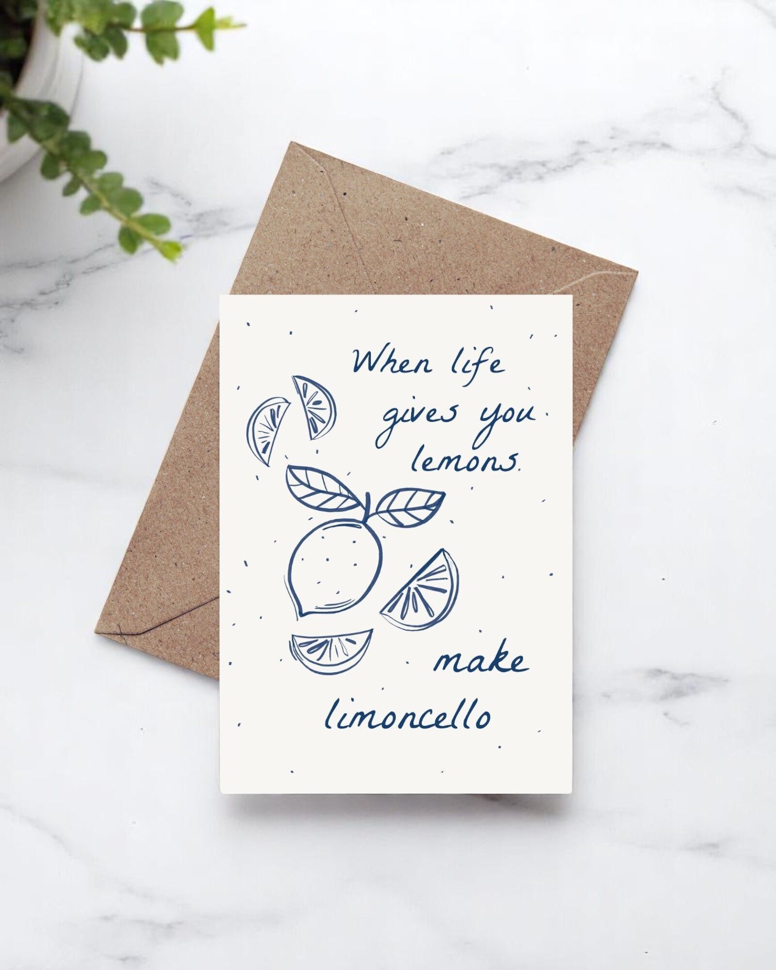 Wenn das Leben dir Zitronen gibt, mach Limoncello daraus - Blanko-Notizkarte
