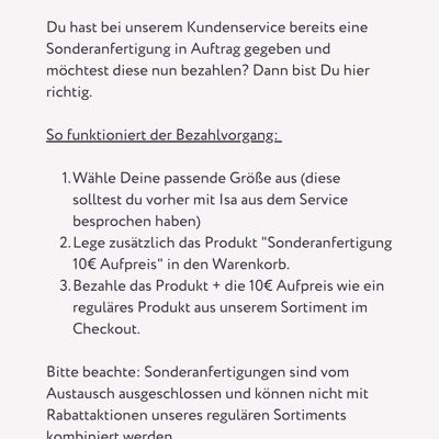Sonderanfertigungen • Individuell