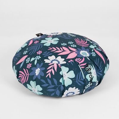 Yoga Studio Round Designed Organic Buckwheat Cushion - Floral Collection