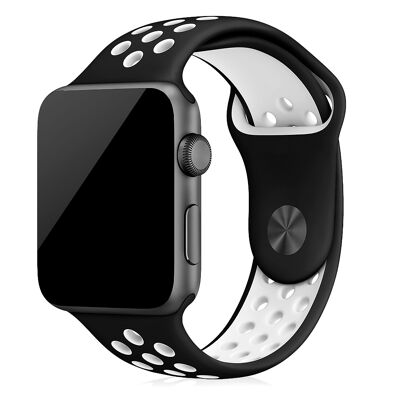 Bracelet sport en silicone compatible avec Apple Watch : 38/40/41 mm, tailles M/L