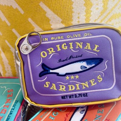 Trousse de toilette boîte de sardines violette
