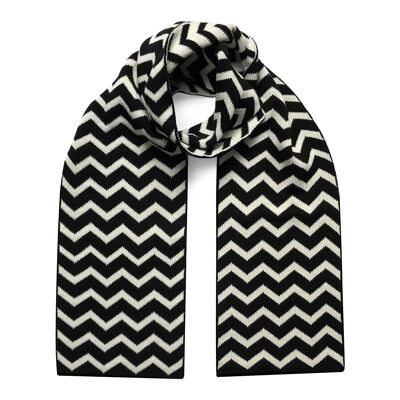 Echarpe Laine & Cachemire Chevron Noir