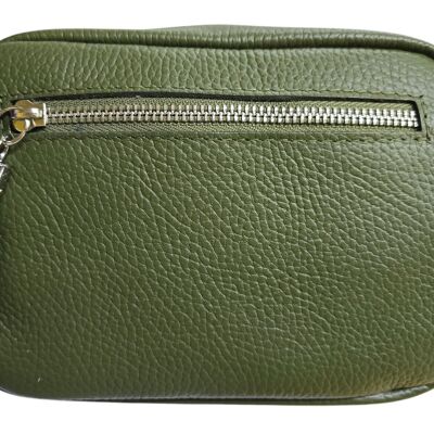 Sac Appareil Photo en Cuir Vert Olive
