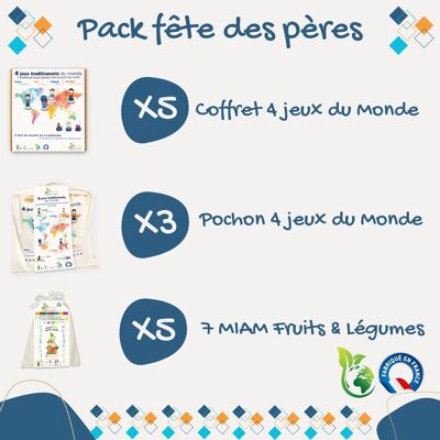Pack fête des pères - Cadeaux originaux et ludiques - Jeux de société - Made in France