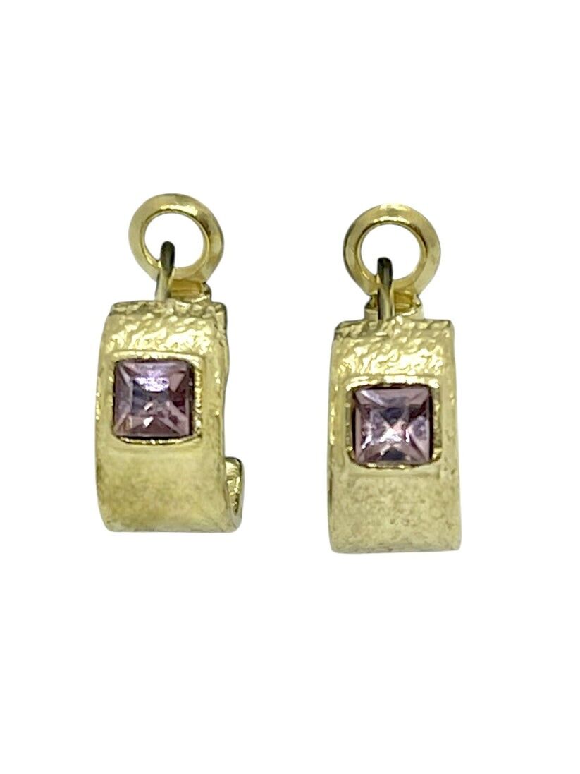 Orecchino a cerchio in oro con Sw 4x4 rosa chiaro