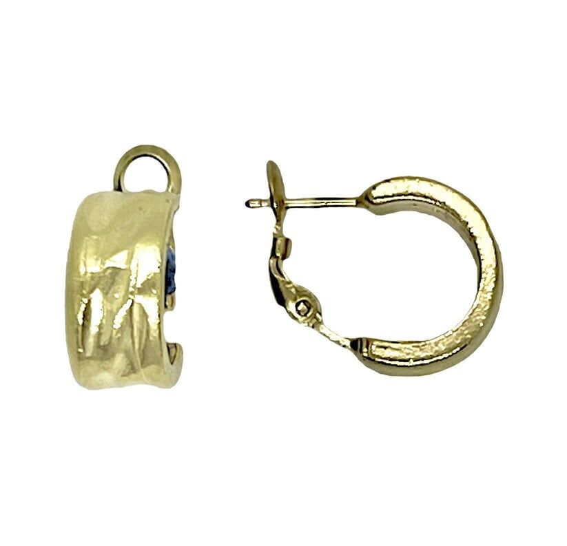 Orecchino a cerchio con acquamarina. 1 cm