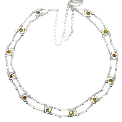 Sw flower choker in topaz silver 10µ