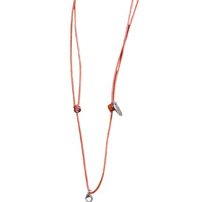 Long daisy necklace with orange SW crystal