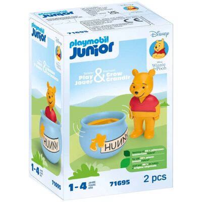 Playmobil 71695 Giocattolo JUNIOR & Disney: Winnie the Pooh con barattolo di miele - Giocattoli per neonati e bambini - Età 2+