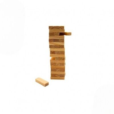 Juego de madera Torre Infernal, tamaño viaje, 12 cm, juego de habilidad apilable, 36 bloques - A partir de 3 años