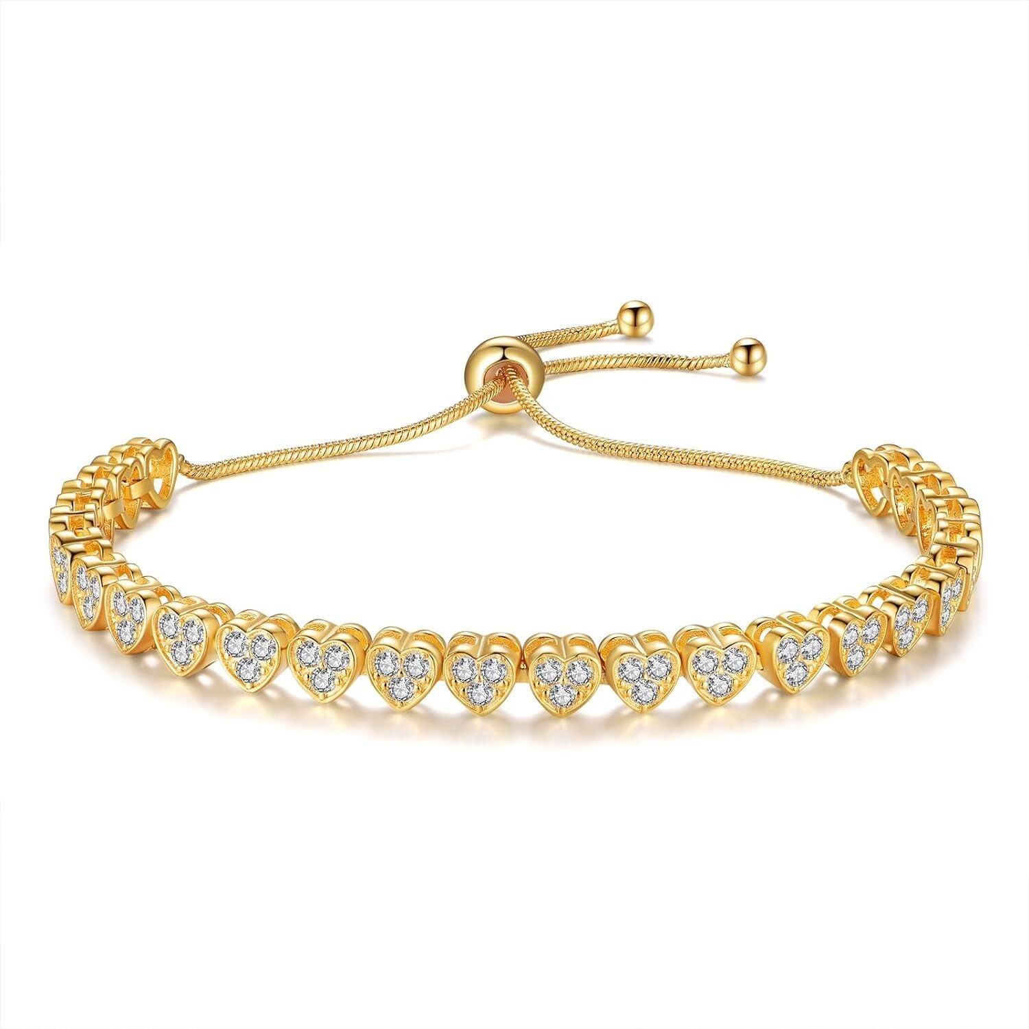 Bracciale scorrevole a forma di cuore di cristallo