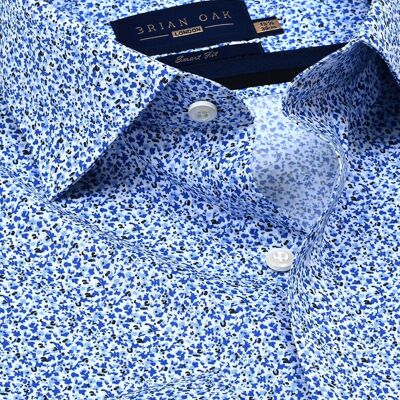 Camicia con stampa maculata blu