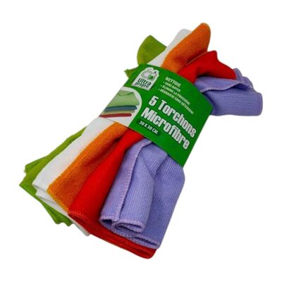 Ultra-absorbent microfiber tea towels – Pack of 5, 30x30cm