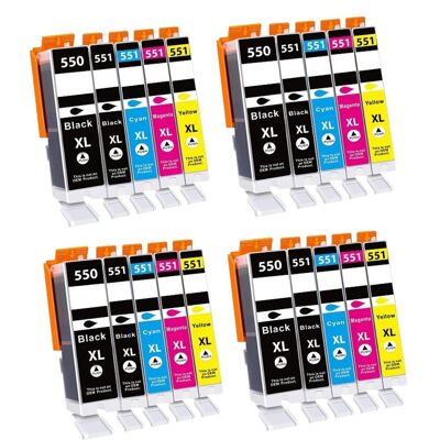 Pack of Compatible 550/551 XL Cartridges for CANON 550/551 XL Printer