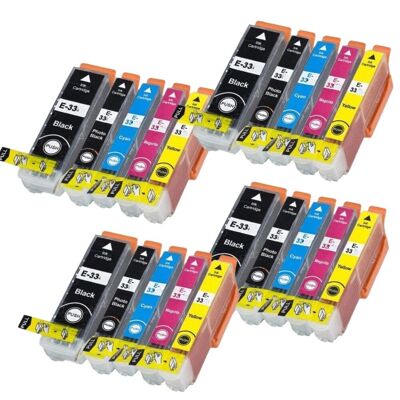 Cartuchos de tinta compatibles Epson T3357 33XL (negro, cian, magenta y amarillo)