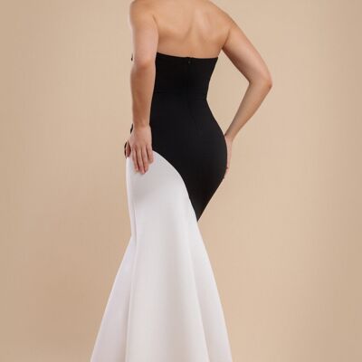 Vestido largo Goddiva sin mangas con dobladillo de sirena y contraste monocromático DR4668