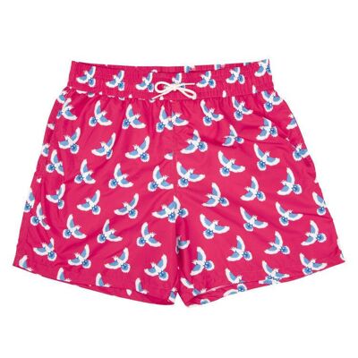 Traje de baño rojo loro para hombre