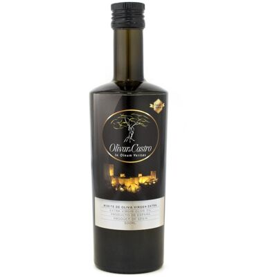 Extra virgin olive oil glass bottle