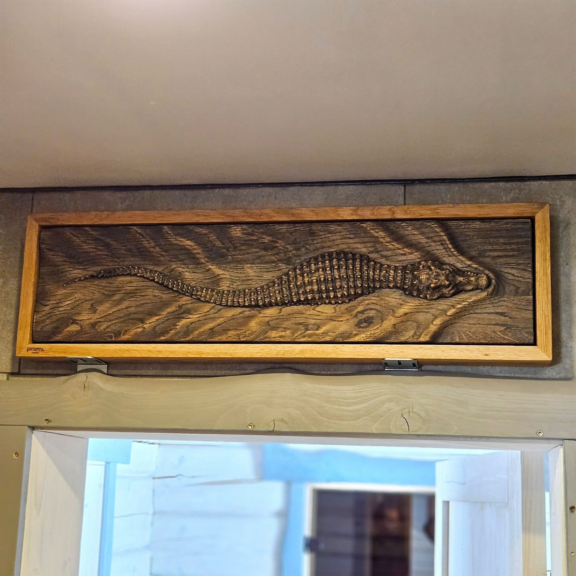 Handmade 3D Wooden Crocodile Wall Sculpture, Rustic Animal Wall Decor, Unique Carved Wood Art Gift