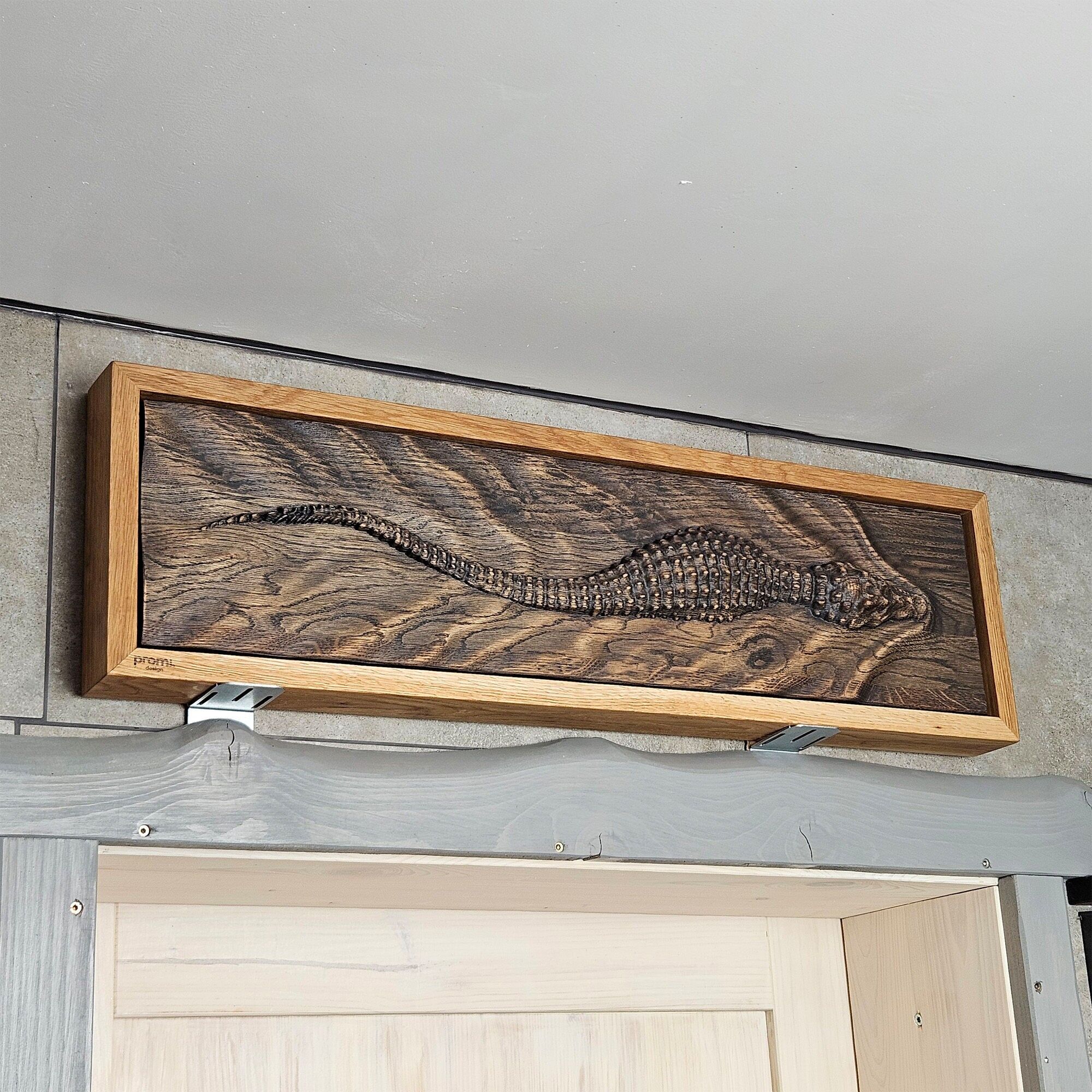 Handmade 3D Wooden Crocodile Wall Sculpture, Rustic Animal Wall Decor, Unique Carved Wood Art Gift