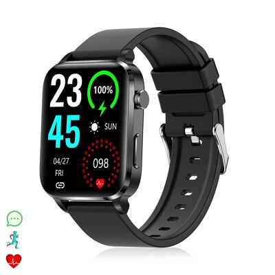 F100 Smartwatch with Dual Probe Laser Health Therapy. O2 monitor, blood pressure and thermometer. Various sports modes.