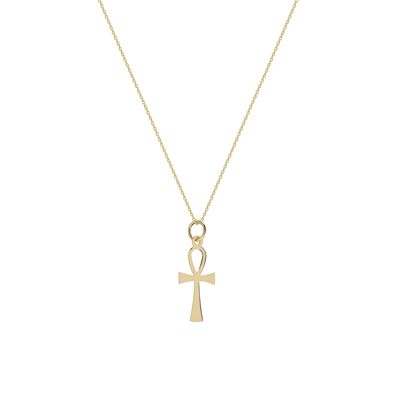 Collar Ankh egipcio de oro macizo de 9 quilates