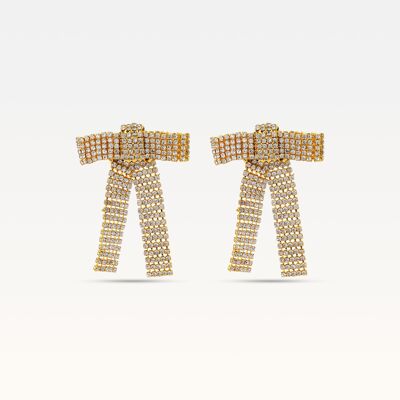 Pendientes de lazo color oro MB