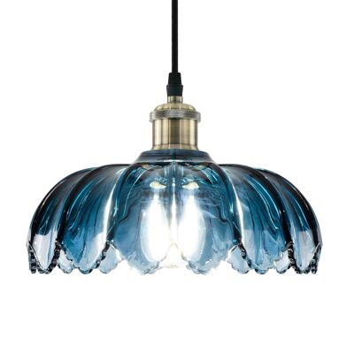 Suspension en verre Pétale - Bleu