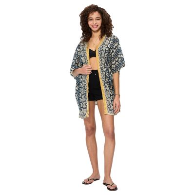 MID-LENGTH SHORT-SLEEVED SUMMER KIMONO KIM8504A