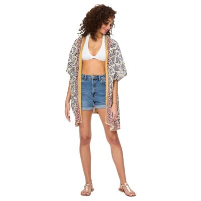 MID-LENGTH SHORT-SLEEVED SUMMER KIMONO KIM8504C