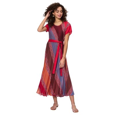 LONG SUMMER DRESS SHORT SLEEVES MBM8502A