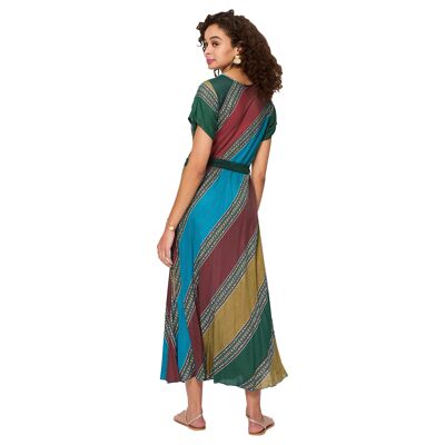 LONG SUMMER DRESS SHORT SLEEVES MBM8502C